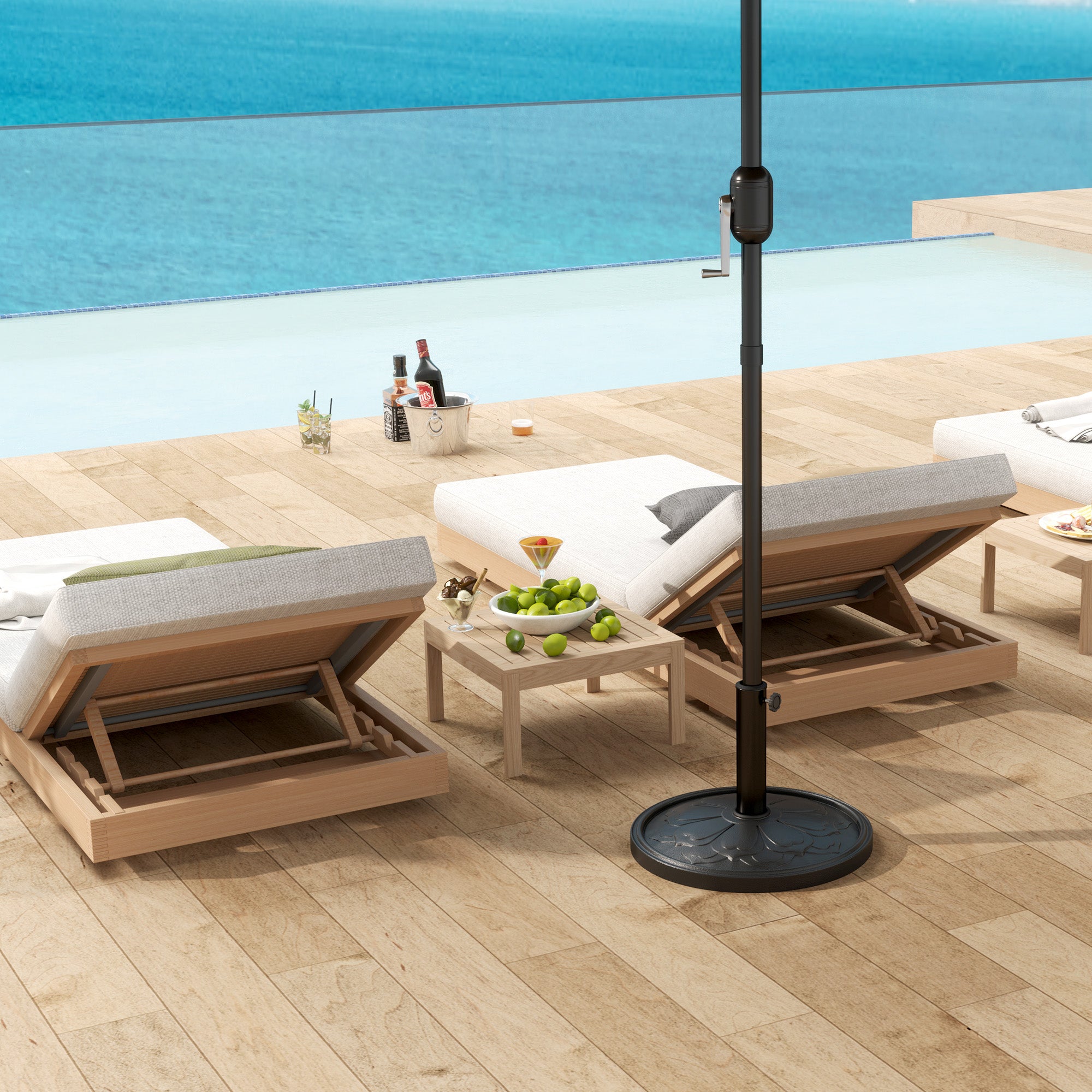 in patio umbrella base Outsunny Patio Umbrella Base for Outdoor & Poolside Umbrellas