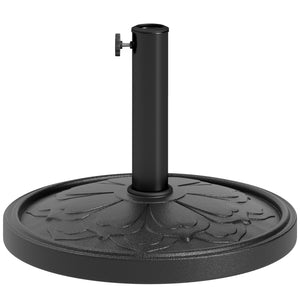 Outsunny Round Patio Umbrella Base, 26 lbs Resin Outdoor Umbrella Stand Base, Patio Umbrella Stand for 1.3"/1.5"/1.9" Umbrella Poles for Outdoor, Lawn, Poolside, Black