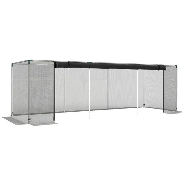 12' x 4' Crop Cage, Plant Protection Tent with Zippered Door and Galvanized Steel Frame, Fruit Cage Netting Cover for Garden, Yard, Lawn, Black