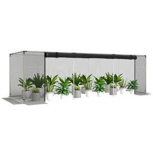 12' x 4' Crop Cage, Plant Protection Tent with Zippered Door and Galvanized Steel Frame, Fruit Cage Netting Cover for Garden, Yard, Lawn, Black