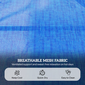 Folding Lounge Chair with 4-level Reclining Back, Outdoor Tanning Chair with Reading Hole, Outdoor Chaise Lounge Chair with Headrest, for Beach, Yard, Patio, Dark Blue