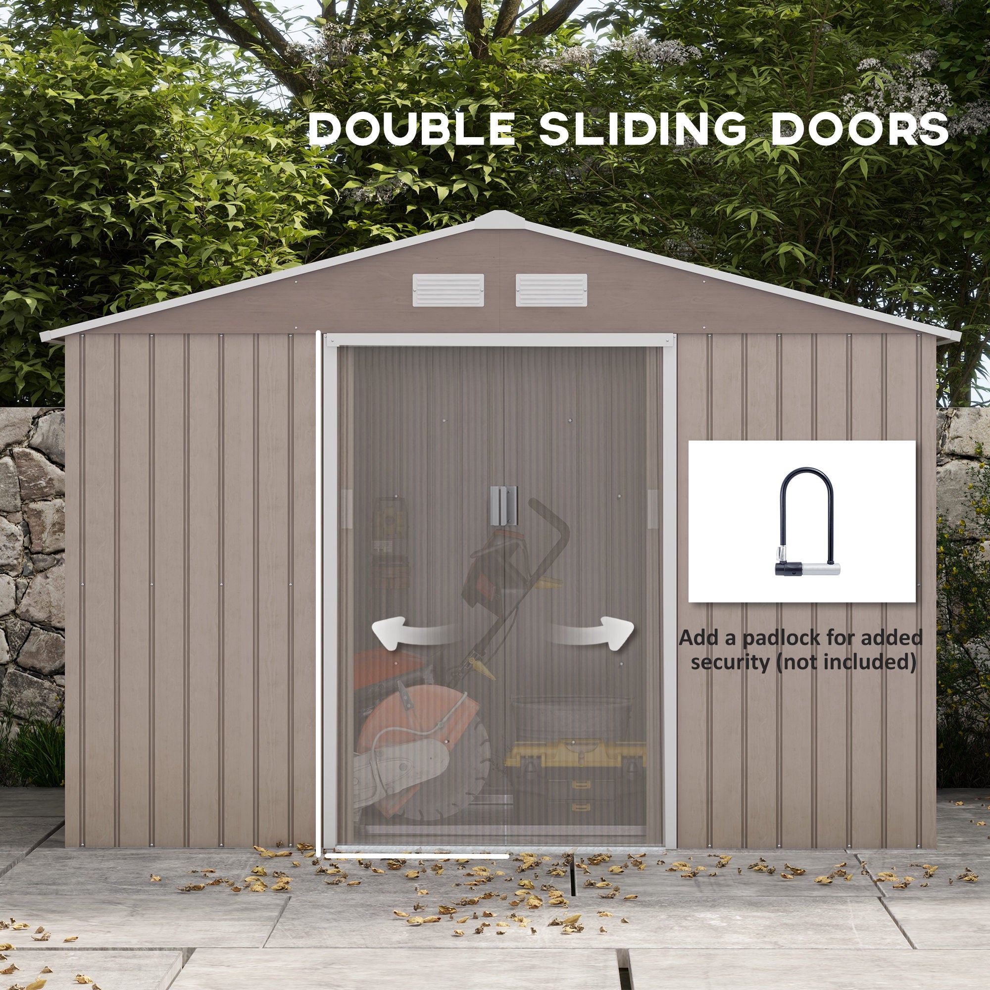 そ*そ様 カンタキルトオーバーダイブラウン Outsunny EverBase 9' x 6' Metal Garden Storage Shed with