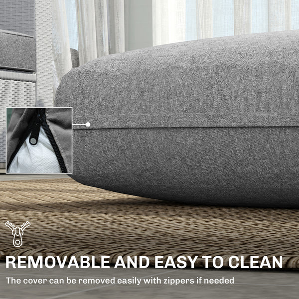 2 Seater Outdoor Seat Cushions with Backrest, Loveseat Double Sofa Outdoor Furniture Cushions, Fade-Resistant Replacement Patio Cushions for Indoor and Outdoor, Grey