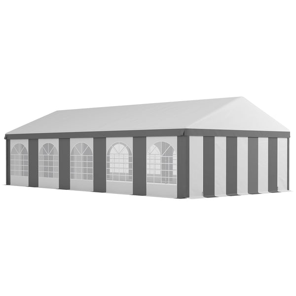 Outsunny 20' x 33' Heavy Duty Party Tent & Carport with Removable Sidewalls and Double Doors, Large Canopy Tent, Sun Shade Shelter, for Parties, Wedding, Outdoor Events, BBQ, White and Gray