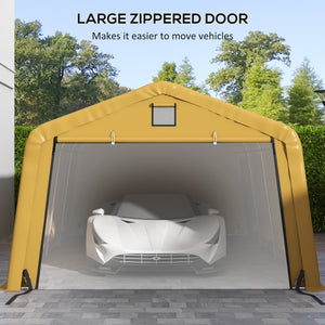 Outsunny 12' x 20' Heavy Duty Carport, Portable Garage Canopy Tent with 2 Ventilation Windows and Large Door, for Car, Truck, Boat, Motorcycle, Bike, Garden Tools, Yellow