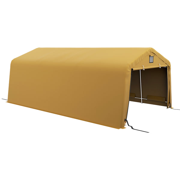 Outsunny 12' x 20' Heavy Duty Carport, Portable Garage Canopy Tent with 2 Ventilation Windows and Large Door, for Car, Truck, Boat, Motorcycle, Bike, Garden Tools, Yellow