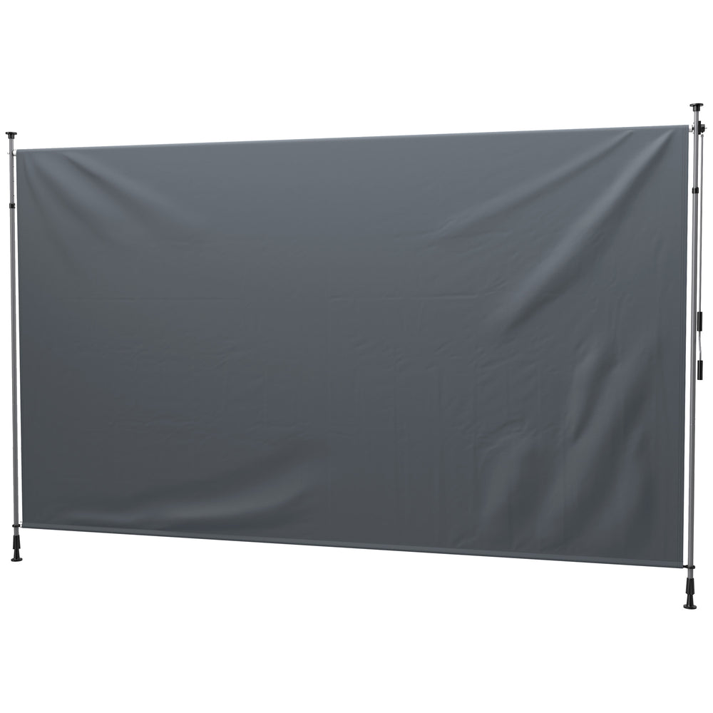 13' x 10' Retractable Patio Awning, Manual Outdoor Privacy Screen with UPF30+ & Water-Resistant Fabric for Patio, Balcony, Terrace, Pool, Dark Grey
