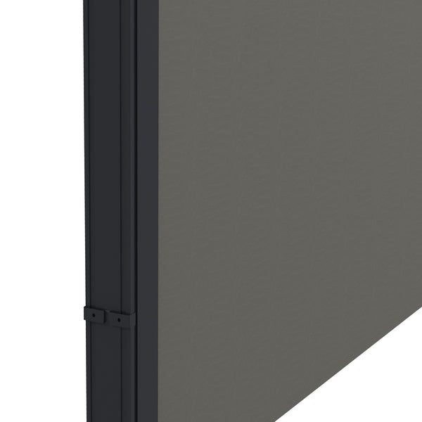 Retractable Side Awning, Garden Privacy Screen Divider, Full Cassette Wind Breaker for Hot Tub, Balcony, Terrace, Pool, 400 x 160cm, Dark Grey