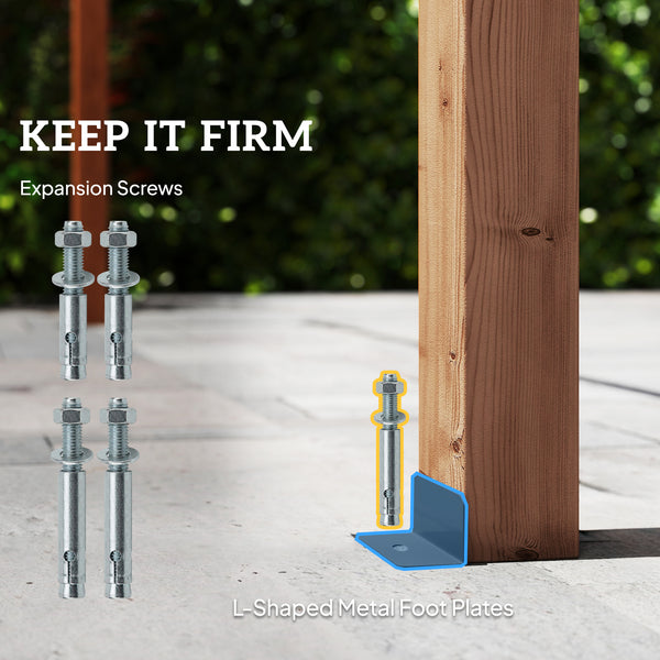 3 x 3 m Wooden Pergola Kit, Garden Pergola Gazebo Grape Trellis with Triangle Supports, 5 Crossing Beams for Climbing Vines, Flowers, Sun Shade Shelter for Grill, Patio, Maple Wood-effect