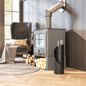 4 Pieces Fireplace Companion Set, Metal Fireplace Accessories Fireside Companion Set with Broom, Shovel, Poker and Bucket, Silver