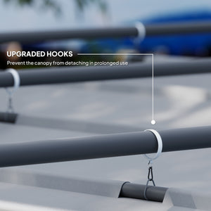 3 x 3(m) Garden Pergola with Retractable Roof and Magnetic Fixture, Outdoor Gazebo Pergola Kit Sun Shade Canopy, UPF30+, Grey