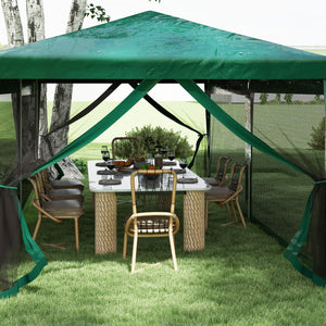 Outsunny 10' x 20' Party Tent, Outdoor Wedding Canopy & Gazebo with Removable Sidewalls, Shade Shelter for Events, BBQs, Green