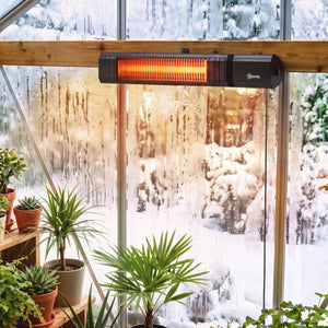2000 W Electric Infrared Patio Heater, Wall Mounted IP65 Waterproof Outdoor Garden Heater with APP/Touch/Remote Control, 9 Heat Settings, 24H Timer for Indoor & Outdoor, Black
