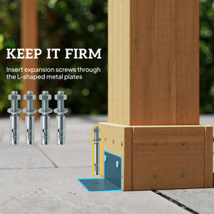 3.6 x 3.6m Graden Pergola Kit, Wooden Pergola Gazebo Grape Trellis with Stable Structure for Climbing Vines Flowers, Dark Brown