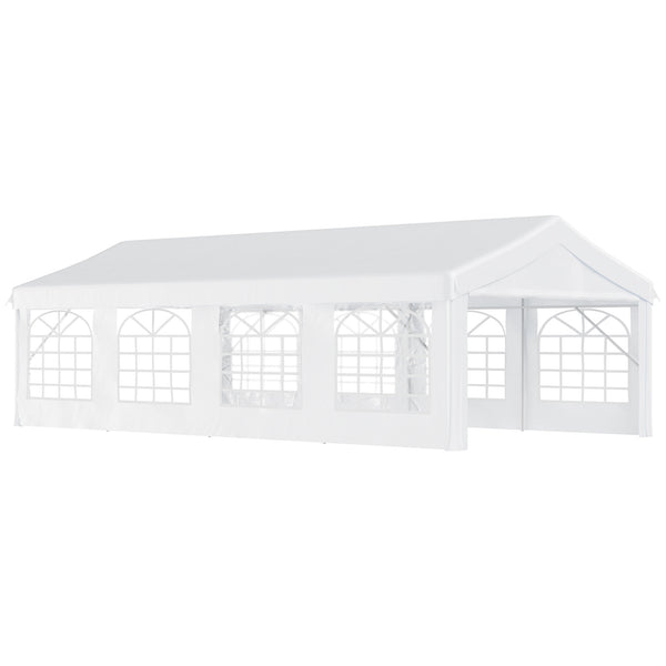 13'x26' Heavy Duty Large Party Tent & Carport with Removable Sidewalls, Windows, Portable Garage Canopy Tent, Sun Shade Shelter for Parties Wedding Outdoor Events, White