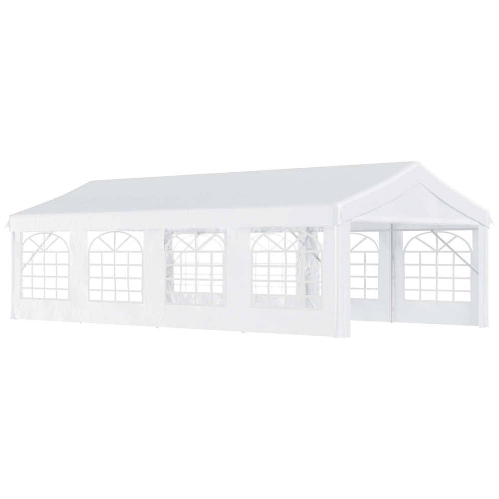 13'x26' Heavy Duty Large Party Tent & Carport with Removable Sidewalls, Windows, Portable Garage Canopy Tent, Sun Shade Shelter for Parties Wedding Outdoor Events, White