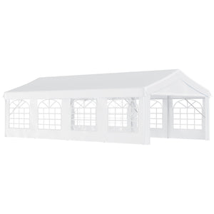 13'x26' Heavy Duty Large Party Tent & Carport with Removable Sidewalls, Windows, Portable Garage Canopy Tent, Sun Shade Shelter for Parties Wedding Outdoor Events, White