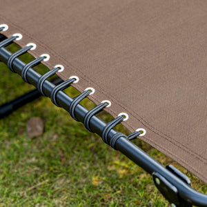 Folding Lounge Chair, Reclining Tanning Chair, Portable Sun Lounger with Adjustable Backrest and Removable Pillow for Patio, Garden, Beach, Brown