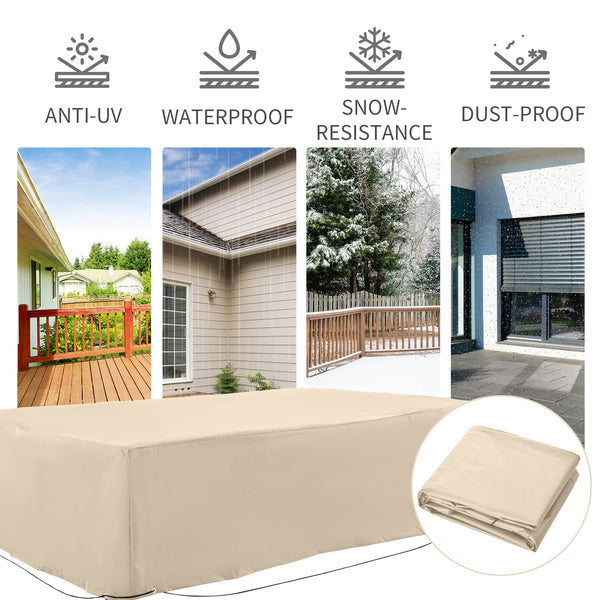 Patio Furniture Covers, Waterproof, Windproof and Anti-UV 300D Oxford Fabric Large Outdoor Furniture Cover for Outdoor Sectional Sofa Set, 97" x 65" x 26", Beige