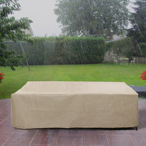 Patio Furniture Covers, Waterproof, Windproof and Anti-UV 300D Oxford Fabric Large Outdoor Furniture Cover for Outdoor Sectional Sofa Set, 97" x 65" x 26", Beige
