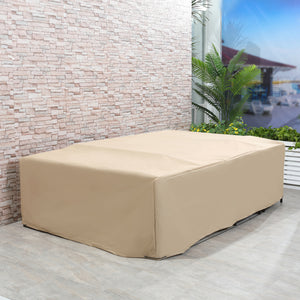 Patio Furniture Covers, Waterproof, Windproof and Anti-UV 300D Oxford Fabric Large Outdoor Furniture Cover for Outdoor Sectional Sofa Set, 97" x 65" x 26", Beige
