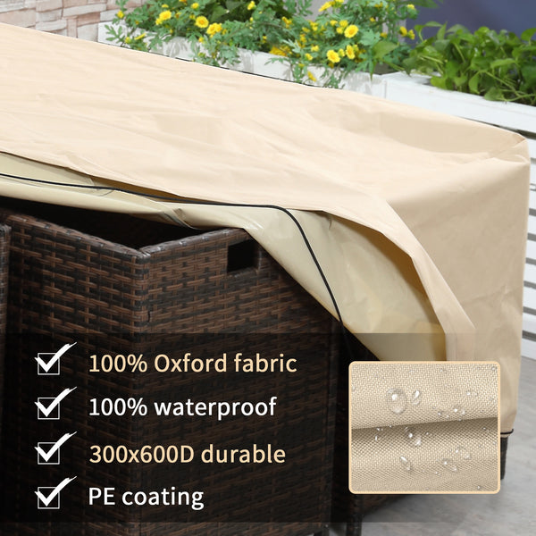Patio Furniture Covers, Waterproof, Windproof and Anti-UV 300D Oxford Fabric Large Outdoor Furniture Cover for Outdoor Sectional Sofa Set, 97" x 65" x 26", Beige