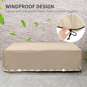 Patio Furniture Covers, Waterproof, Windproof and Anti-UV 300D Oxford Fabric Large Outdoor Furniture Cover for Outdoor Sectional Sofa Set, 97" x 65" x 26", Beige