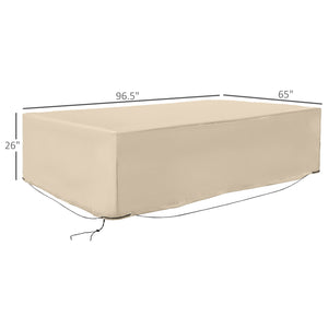 Patio Furniture Covers, Waterproof, Windproof and Anti-UV 300D Oxford Fabric Large Outdoor Furniture Cover for Outdoor Sectional Sofa Set, 97" x 65" x 26", Beige