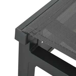 6 Seater Garden Dining Set, Aluminium Top Table with Umbrella Hole, Texteline Chairs, Outdoor Table and Chairs, Dark Grey