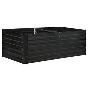Raised Garden Bed, 6' x 3' x 2' Galvanized Steel Planters for Outdoor Plants with Multi-reinforced Rods for Vegetables, Flowers and Herbs, Black