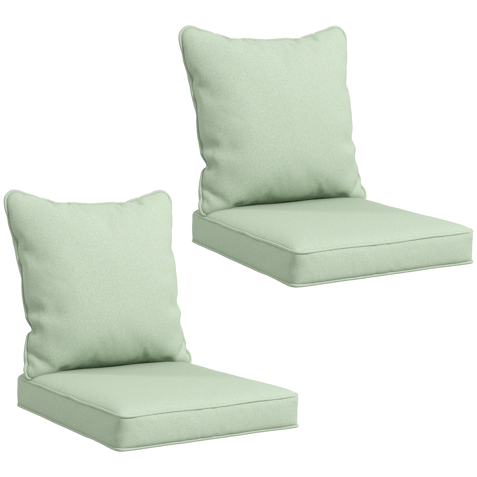 Outsunnny 4-Piece Patio Chair Cushions Pillows, Back and Seat