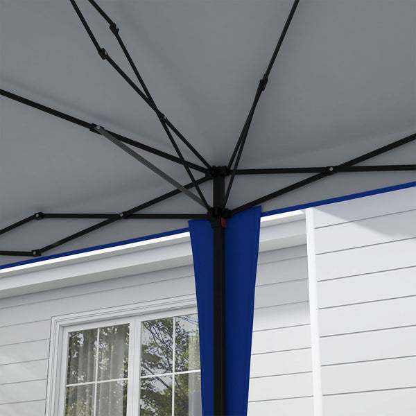 Outsunny 10' x 19.2' Pop Up Canopy Tent, Heavy Duty Tent for Parties, Outdoor Instant Gazebo Sun Shade Shelter with Carry Bag for Catering, Events, Wedding, Backyard BBQ, Blue