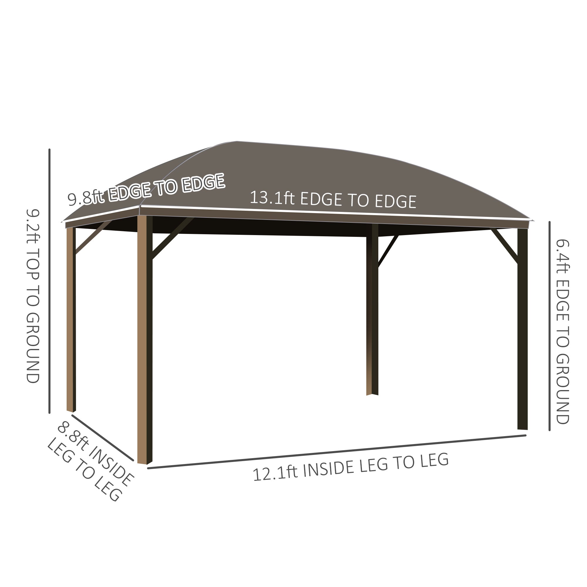 gog Outsunny 10' x 13' Hardtop Gazebo with Curtains, Netting