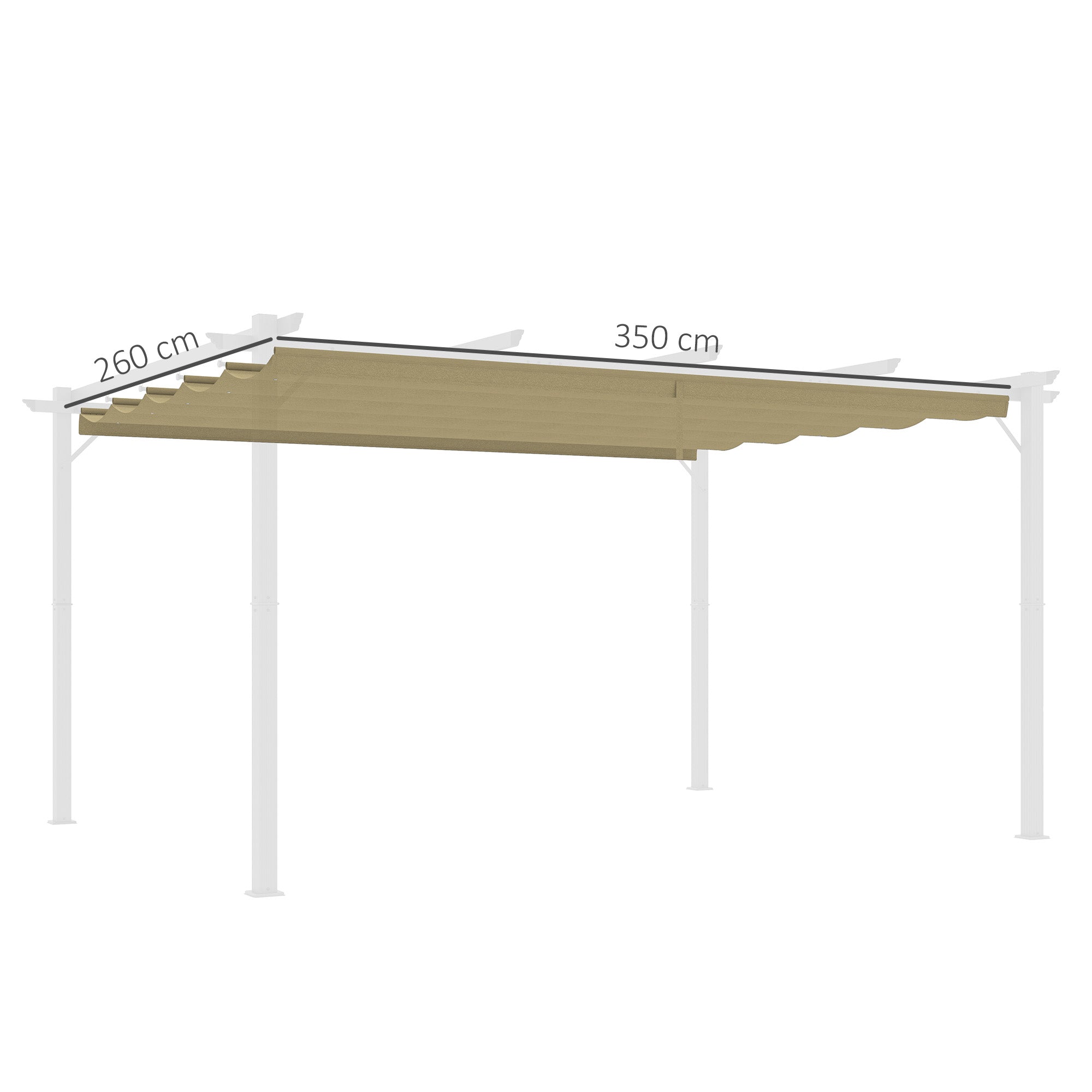KOEM Ersatzplane Für Pergola 3x4 M – Polyester, Wasserdicht, Ecru, Nur Für Version 2017