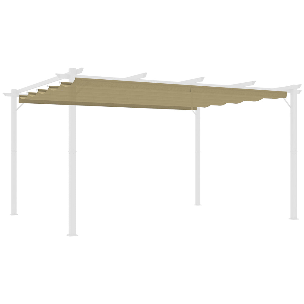 Retractable Pergola Shade Cover, Replacement Canopy Fabric for 4 x 3 (m) Pergola, Gazebo Retractable Roof, Tan