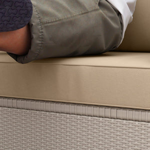 2 Seater Outdoor Seat Cushions with Backrest, Loveseat Double Sofa Outdoor Furniture Cushions, Fade-Resistant Replacement Patio Cushions for Indoor and Outdoor, Beige