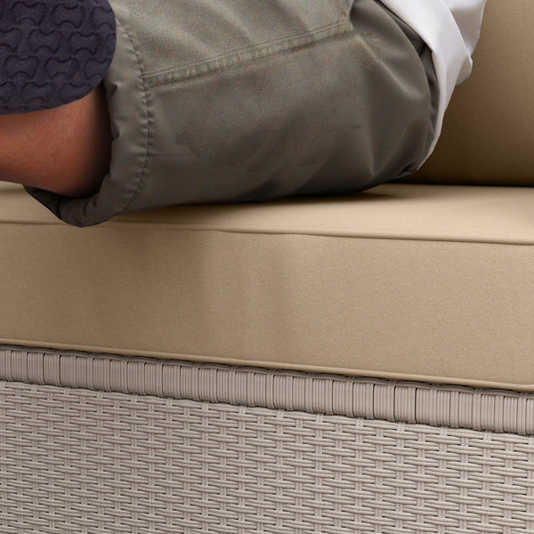 2 Seater Outdoor Seat Cushions with Backrest, Loveseat Double Sofa Outdoor Furniture Cushions, Fade-Resistant Replacement Patio Cushions for Indoor and Outdoor, Beige