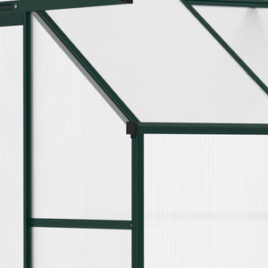 Outsunny 6' x 4' x 7' Hobby Greenhouse, Walk-in Lean-To Polycarbonate Hot House Kit with Aluminum Frame, Sliding Door, Roof Vent, Green