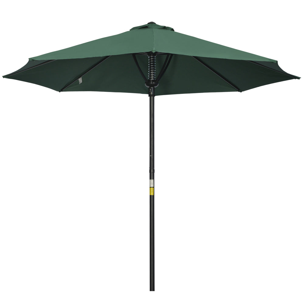Garden 3(m) Parasol Umbrella, Outdoor Market Table Umbrella Sun Shade Canopy with 8 Ribs, Easy Push to Open, Green