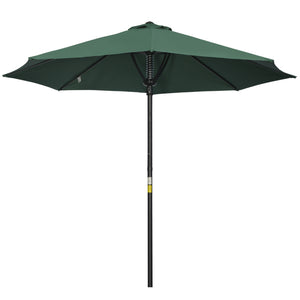 Garden 3(m) Parasol Umbrella, Outdoor Market Table Umbrella Sun Shade Canopy with 8 Ribs, Easy Push to Open, Green