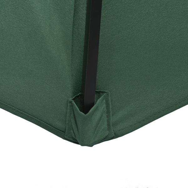 Garden 3(m) Parasol Umbrella, Outdoor Market Table Umbrella Sun Shade Canopy with 8 Ribs, Easy Push to Open, Green