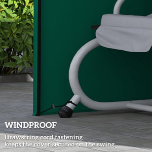3 Seater Garden Swing Cover, Waterproof Swing Chair Cover, Windproof and Anti-UV 420D Outdoor Swing Bench Cover with Zip, 220 x 125 x 172cm, Green