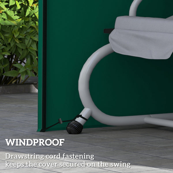 3 Seater Garden Swing Cover, Waterproof Swing Chair Cover, Windproof and Anti-UV 420D Outdoor Swing Bench Cover with Zip, 220 x 125 x 172cm, Green