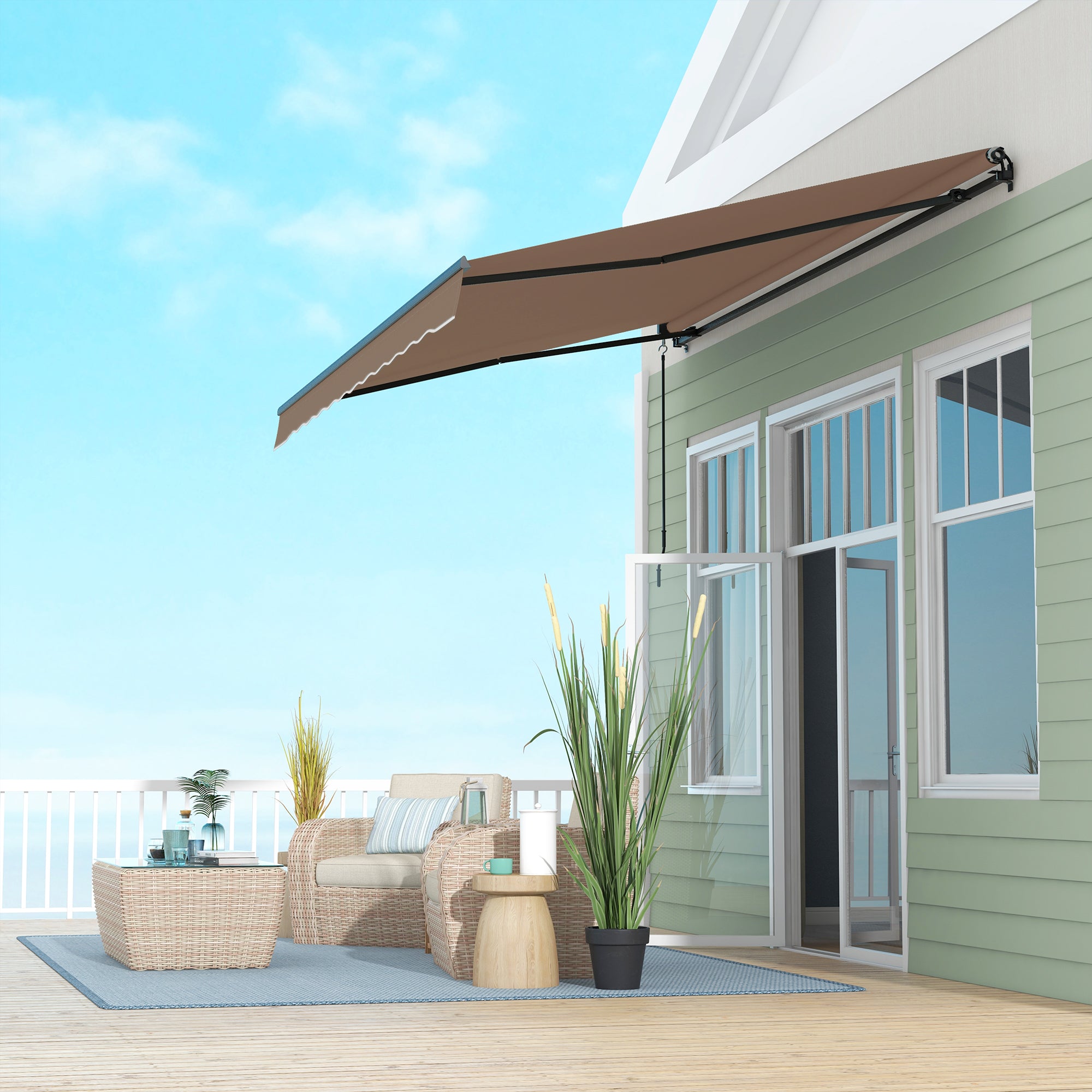 Outsunny Retractable Awning - Thumbnail 2