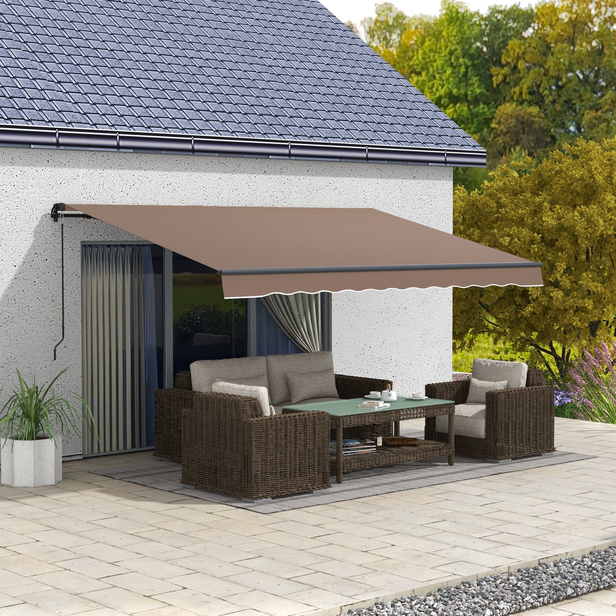 Outsunny Retractable Awning - Thumbnail 4