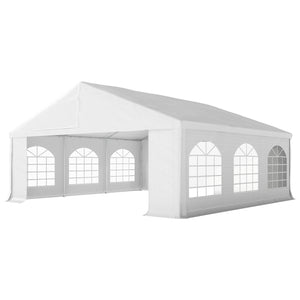 20' x 20' Heavy Duty Party Tent & Carport with Removable Sidewalls and Double Doors, Large Canopy Tent, Sun Shade Shelter, for Parties, Wedding, Outdoor Events, BBQ, White