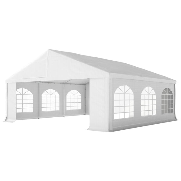 20' x 20' Heavy Duty Party Tent & Carport with Removable Sidewalls and Double Doors, Large Canopy Tent, Sun Shade Shelter, for Parties, Wedding, Outdoor Events, BBQ, White