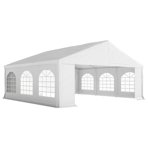 20' x 20' Heavy Duty Party Tent & Carport with Removable Sidewalls and Double Doors, Large Canopy Tent, Sun Shade Shelter, for Parties, Wedding, Outdoor Events, BBQ, White