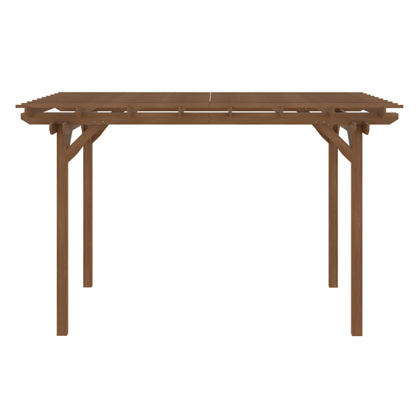 Outsunny 12' x 10' Outdoor Pergola, Wood Grape Gazebo for Climbing Plant Support, Garden, Patio, Backyard, Deck, Brown