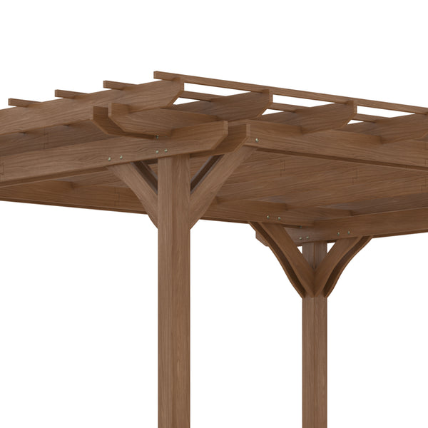 Outsunny 12' x 10' Outdoor Pergola, Wood Grape Gazebo for Climbing Plant Support, Garden, Patio, Backyard, Deck, Brown